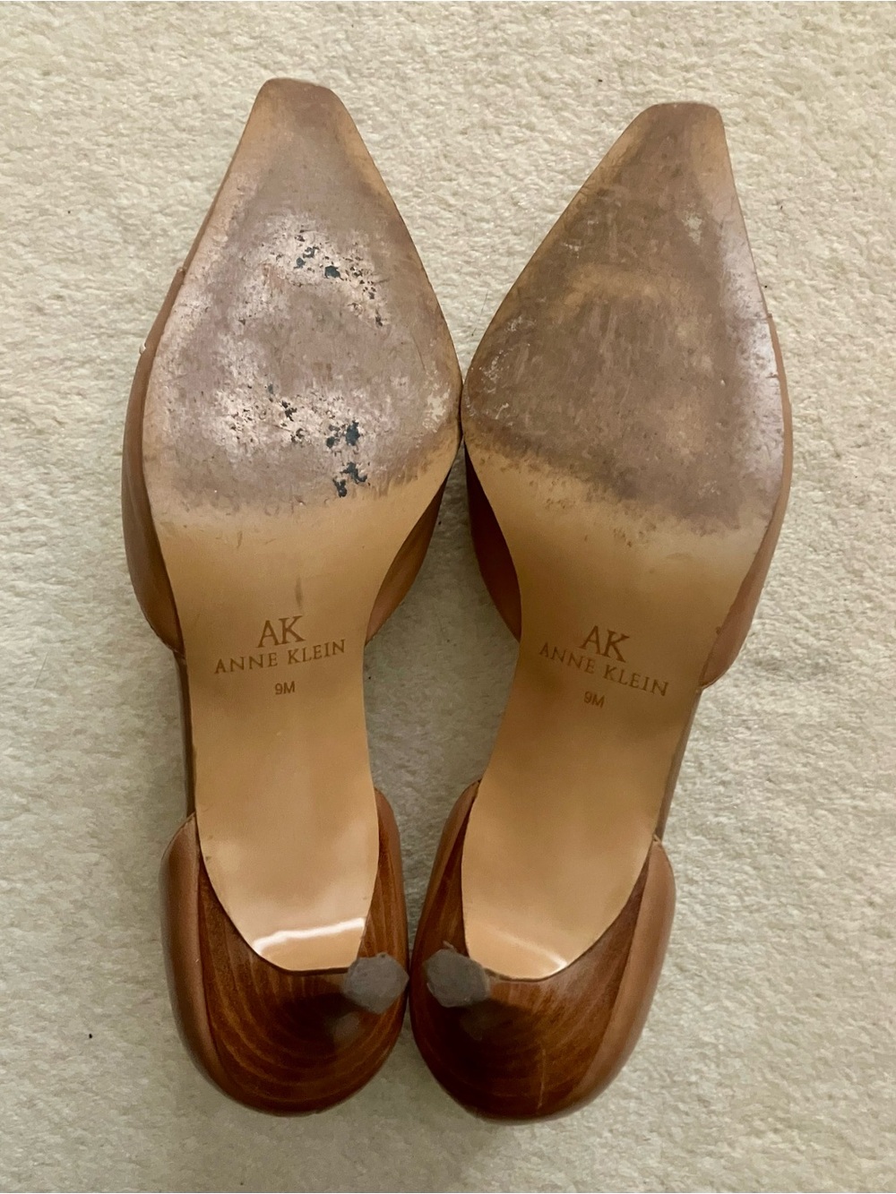 Vintage Anne Klein D’Orsay Kitten Heel Pumps Brown Leather Size 9M - Picture 6 of 8